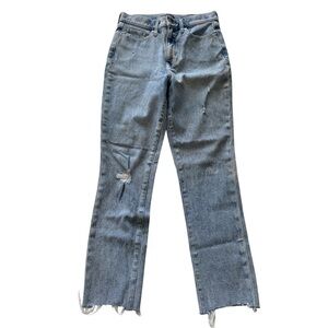 Banana Republic Wmn’s 28 High Rise Slim Straight Leg Jeans Raw Hem‎